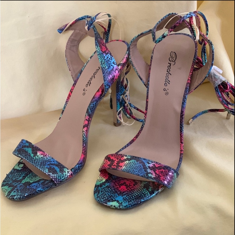 Snakeskin Print Heels